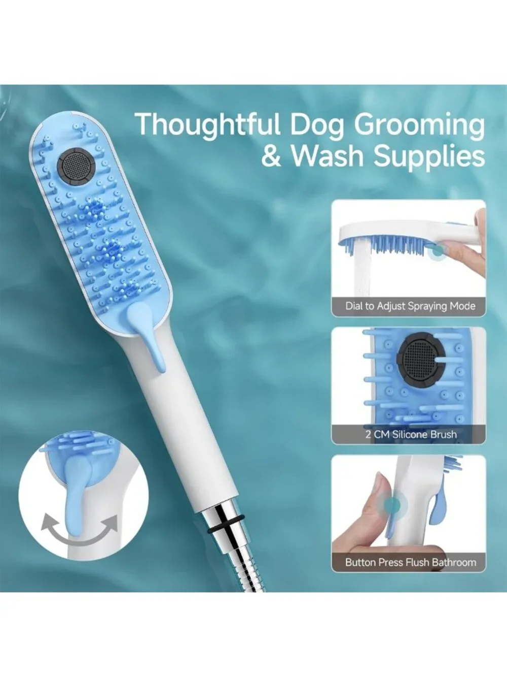 Adjustable Dog Shower Attachment - 4 Settings for Easy Bathing & Grooming